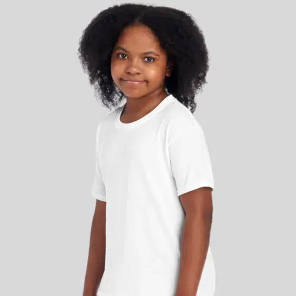 Jerzees youth tee for custom printing – 100% polyester bulk t-shirt