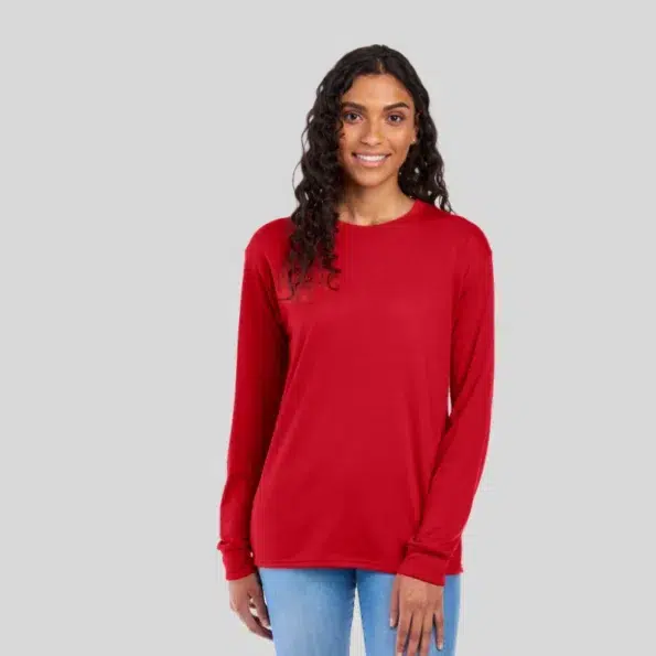 Wholesale Long Sleeve Moisture-Wicking Tee – Side View