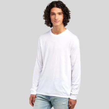 Jerzees 21MLR Unisex Long Sleeve Polyester T-Shirt – Front View