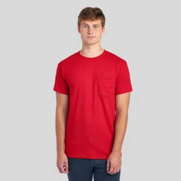 Jerzees 29MPR Unisex Pocket T-Shirt – Blank Tee with Chest Pocket
