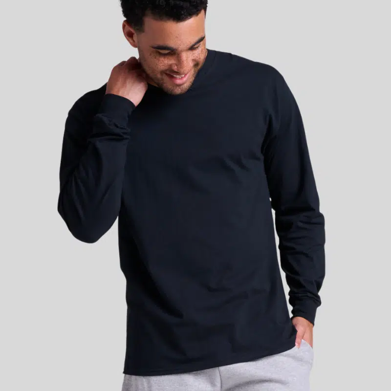 363L-LONG-SLEEVE-BLACK-INK-FRONT Jerzees 363L Long Sleeve T-Shirt – Unisex 100% Cotton Pre-Shrunk Jersey Tee