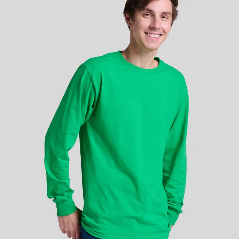 363L-LONG-SLEEVE-KELLY-FRONT Jerzees 363L Long Sleeve T-Shirt – Unisex 100% Cotton Pre-Shrunk Jersey Tee