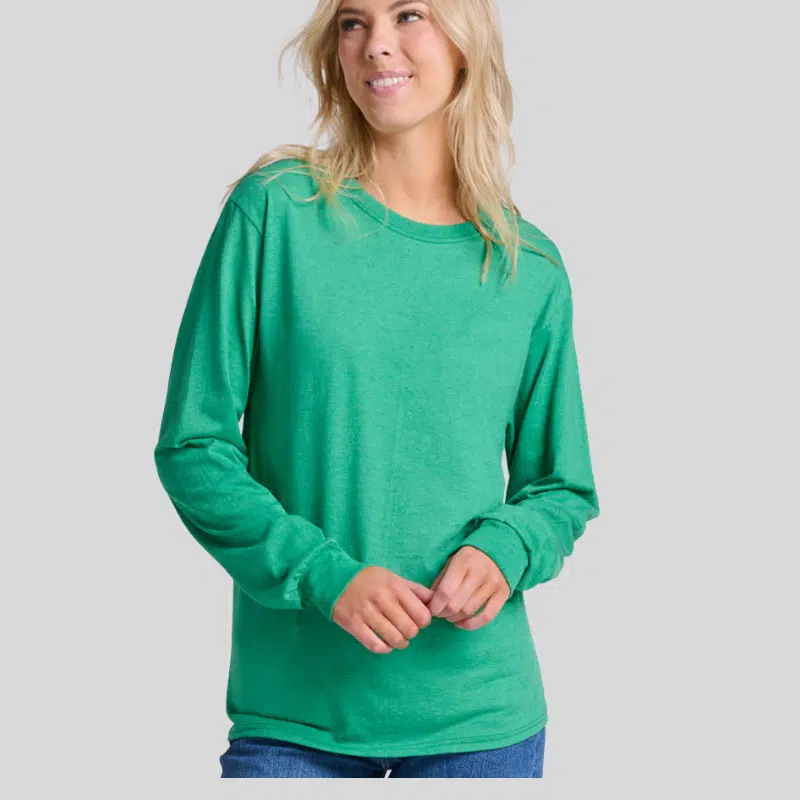 363L-LONG-SLEEVE-RETRO-GREEN-FRONT Jerzees 363L Long Sleeve T-Shirt – Unisex 100% Cotton Pre-Shrunk Jersey Tee