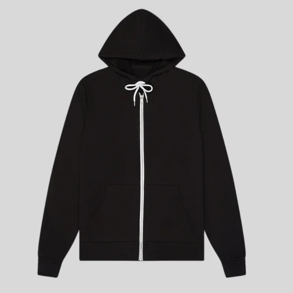 Soft unisex full-zip hoodie for custom printing and embroidery in Quebec and Canada