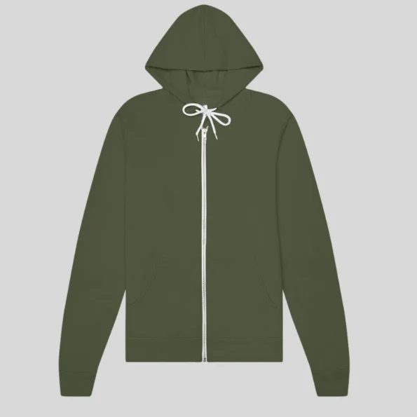 Soft unisex full-zip hoodie for custom printing and embroidery in Quebec and Canada