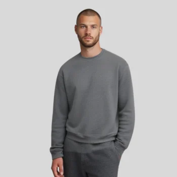 unisex drop shoulder fleece sweatshirt 3945 front view. Unisex fleece drop shoulder sweatshirt perfect for screen printing or embroidery