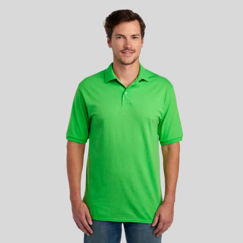 437R-DRI-POWER-SPORT-SHIRT-KIWI-FRONT Jerzees Dri-Power adult sport shirt in 18 moisture-wicking colors