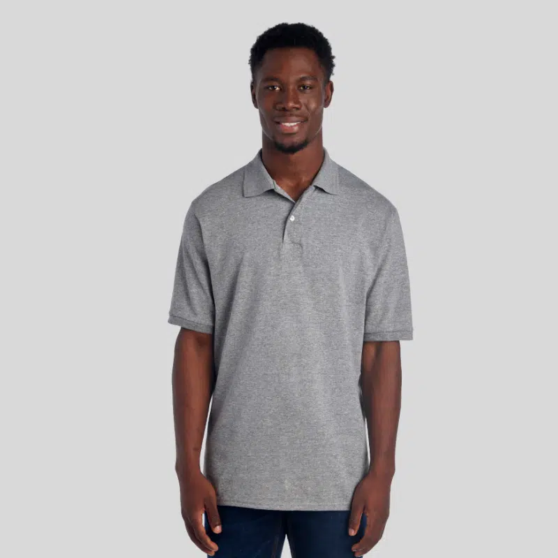 437R-DRI-POWER-SPORT-SHIRT-OXFORD-FRONT Jerzees Dri-Power adult sport shirt in 18 moisture-wicking colors