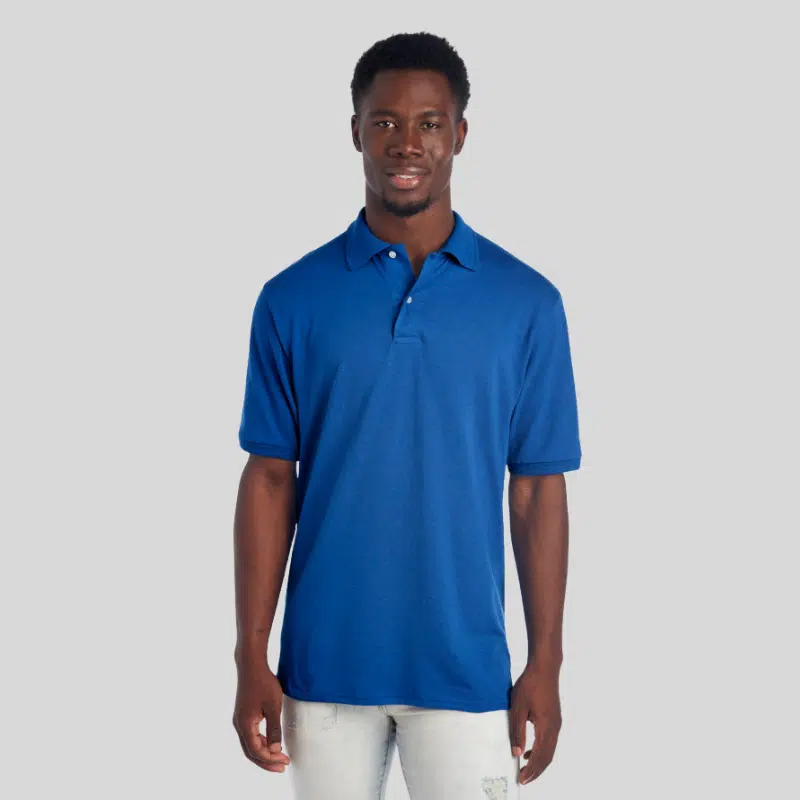 437R-DRI-POWER-SPORT-SHIRT-ROYAL-FRONT Jerzees Dri-Power adult sport shirt in 18 moisture-wicking colors