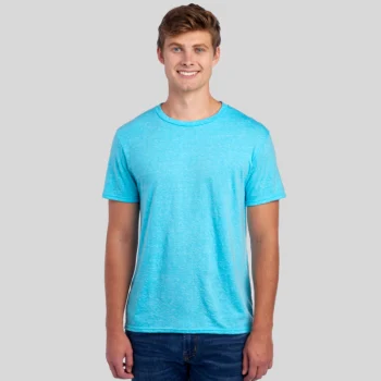 Jerzees 88MR Unisex T-Shirt – Soft Ring-Spun Snow Heather Fabric for Custom Printing