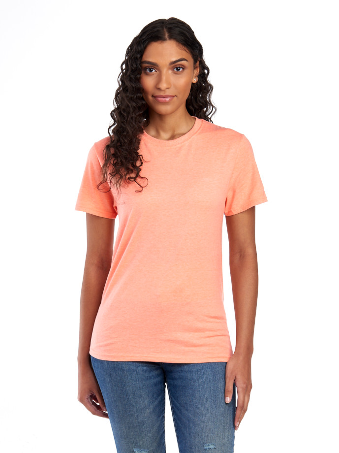 560MR PREMIUM BLEND C RING-SPUN UNI T-SHIRT-PEACH-FRONT Ring Spun Unisex T-Shirt 560MR – Premium Soft Fit | Volgania