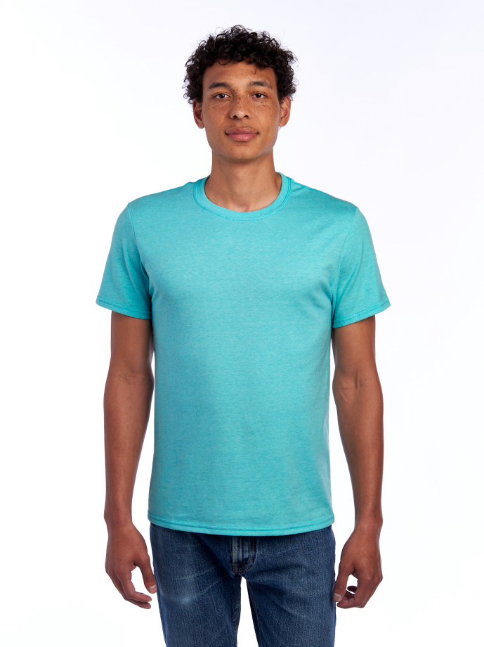 560MR PREMIUM BLEND C RING-SPUN UNI T-SHIRT-SIMPLY AQUA H-FRONT Ring Spun Unisex T-Shirt 560MR – Premium Soft Fit | Volgania