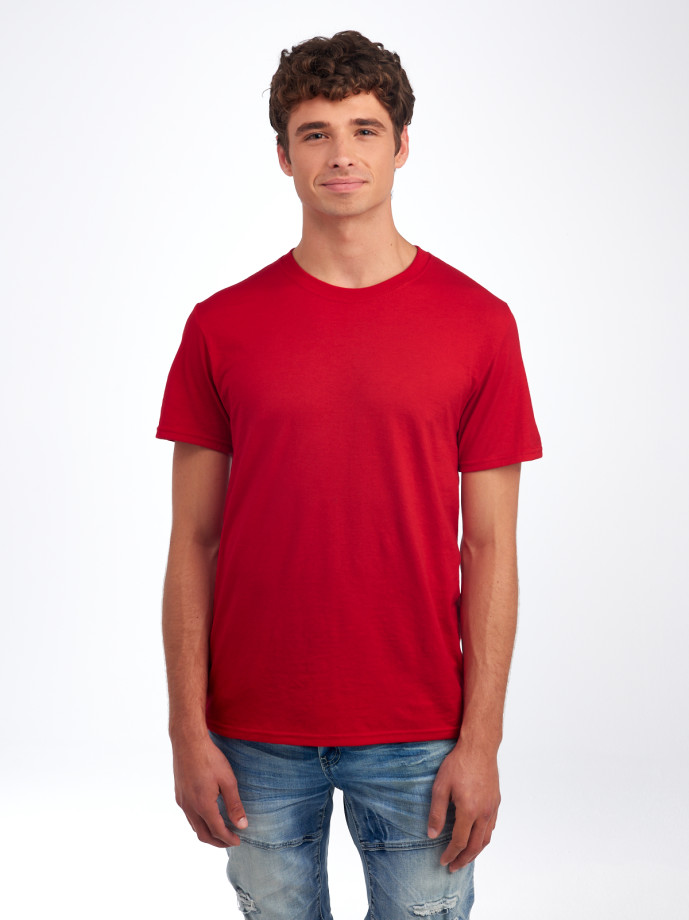 560MR PREMIUM BLEND C RING-SPUN UNI T-SHIRT-TRUE RED-FRONT Ring Spun Unisex T-Shirt 560MR – Premium Soft Fit | Volgania