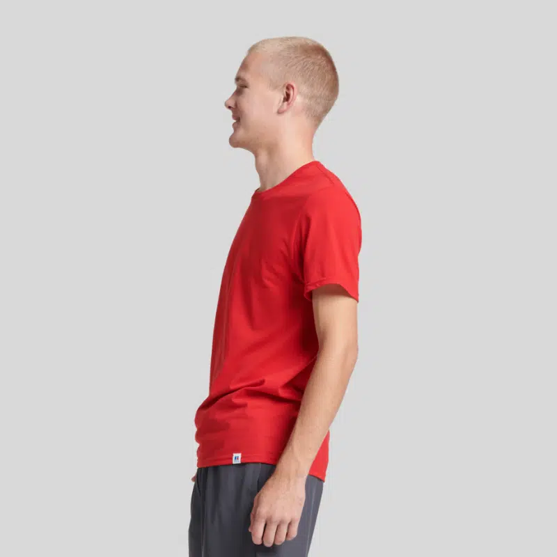 64STTM0-DRI-POWER-CVC-Performance-Unisex-T-Shirt-TRUE-RED-SIDE Russell 64STTM0 – Dri-Power® Unisex CVC Performance T-Shirt