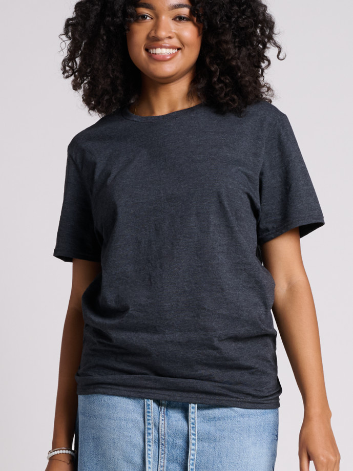 IC46R JERZEES ULTIMATE RS UNISEX T-SHIRT-BLACK INK H-FRONT Ring Spun Cotton T-Shirt IC46R – Wholesale Soft Unisex Tee