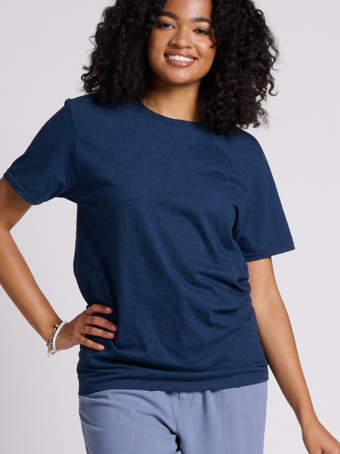 IC46R JERZEES ULTIMATE RS UNISEX T-SHIRT-INDIGO HEATHER-FRONT