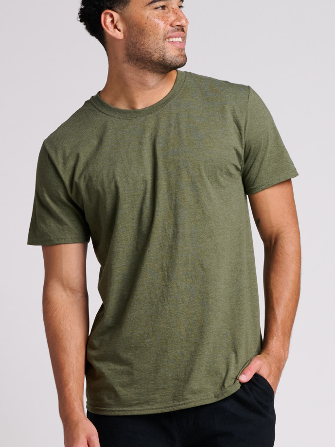 IC46R JERZEES ULTIMATE RS UNISEX T-SHIRT-MILITARY GREEN-FRONT
