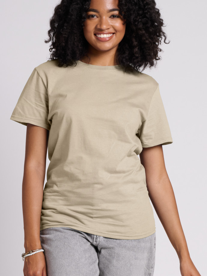 IC46R JERZEES ULTIMATE RS UNISEX T-SHIRT-PUTTY-FRONT Ring Spun Cotton T-Shirt IC46R – Wholesale Soft Unisex Tee