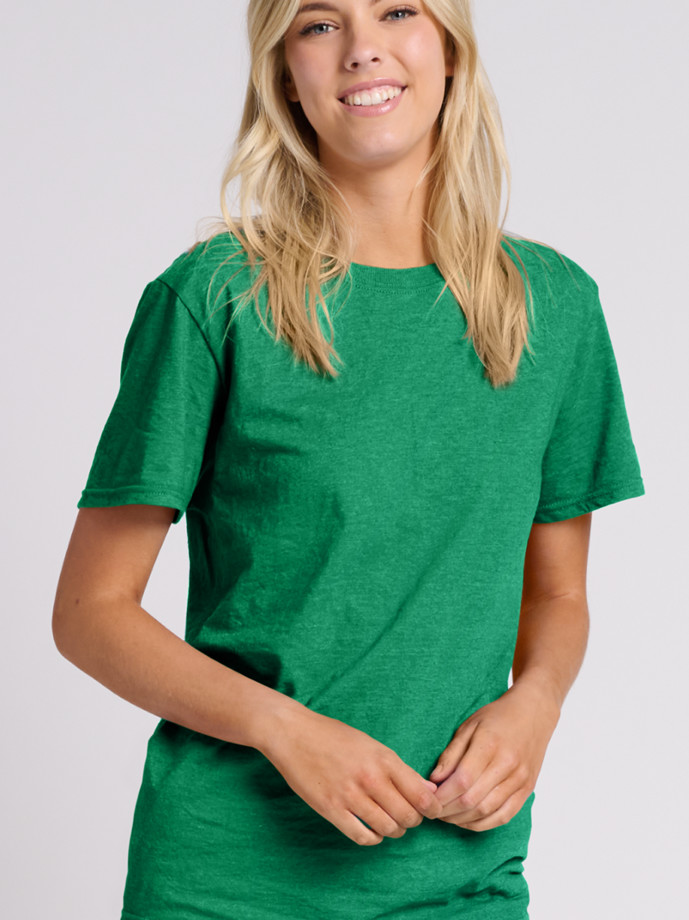 IC46R JERZEES ULTIMATE RS UNISEX T-SHIRT-RETRO GREEN-FRONT Ring Spun Cotton T-Shirt IC46R – Wholesale Soft Unisex Tee